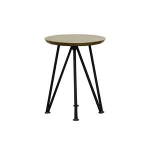 KEYA ANTIQUE BRASS SIDE TABLE - ROUND