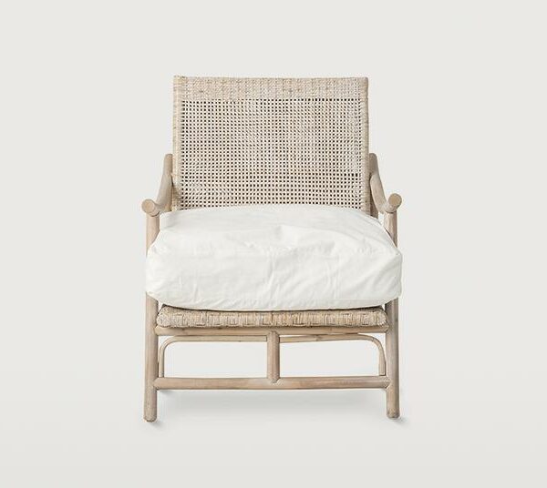 Rattan Slane lounge chair - Whitewash