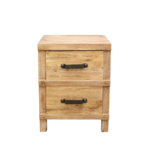 RECYCLED ELM BEDSIDE 2 DRAWER