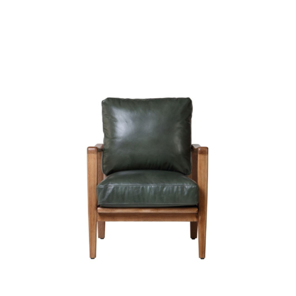 Reid leather arm chair Green