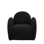 SNUGG SWIVEL ARMCHAIR - BLACK SHEARLING