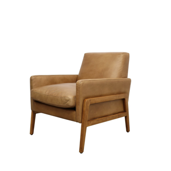 SAWYER ARMCHAIR - TAN LEATHER