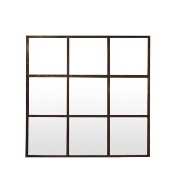 Square Iron Grid Mirror